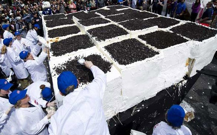 معرفی غذاهایی که در گینس رکورد زدند | بزرگ ترین کیک بستنی در دنیا